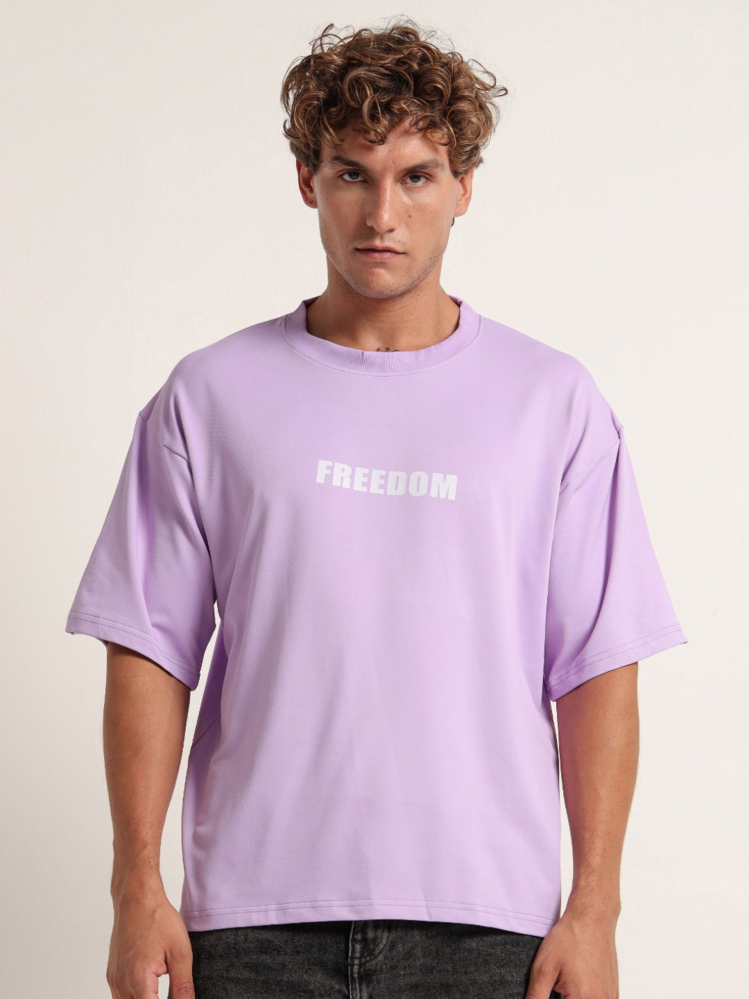 MOHICANS Men Graphic Printed Cotton Drop-Shoulder Sleeves Oversized T-shirt