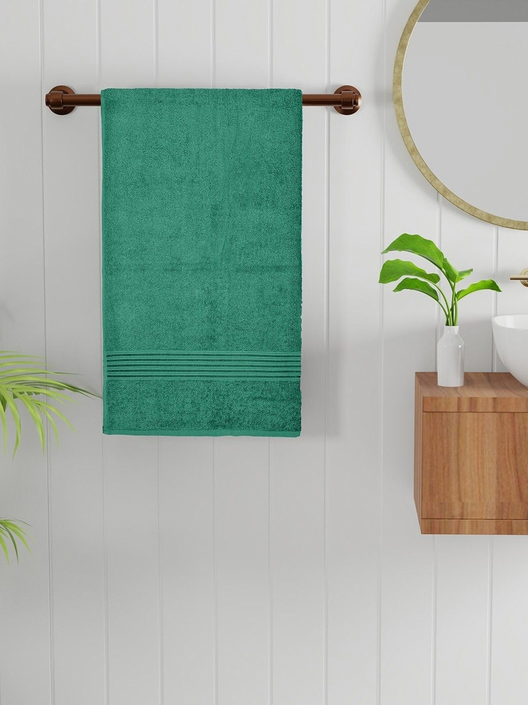 Bichauna Green Cotton 400 GSM Bath Towel