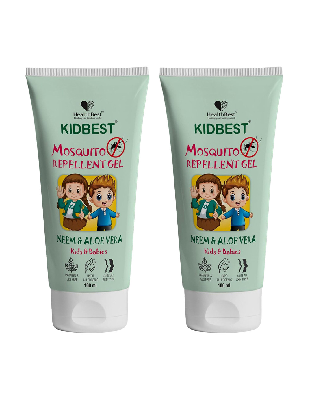 HealthBest Set Of 2 Kidbest Mosquito Repellent Gel - 100 ml Each