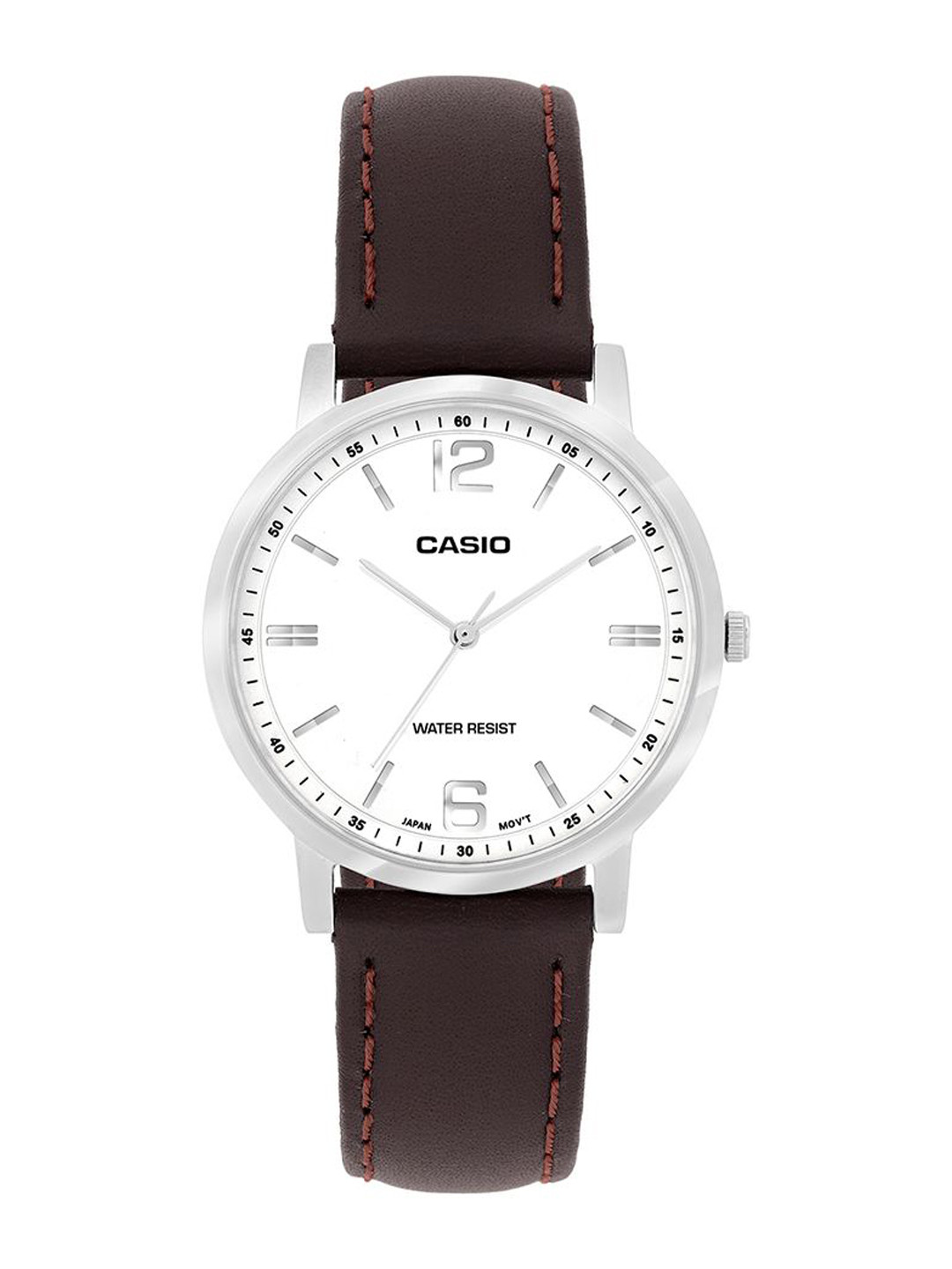 CASIO Women Brass Dial & Leather Cuff Straps Analogue Watch A2448