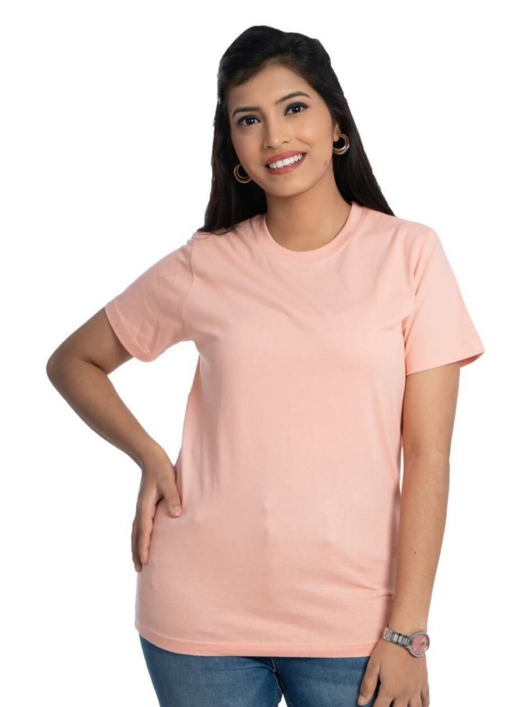 Darestyles Unisex Round Shoulder Drop-Shoulder Sleeves Pure Cotton T-shirt
