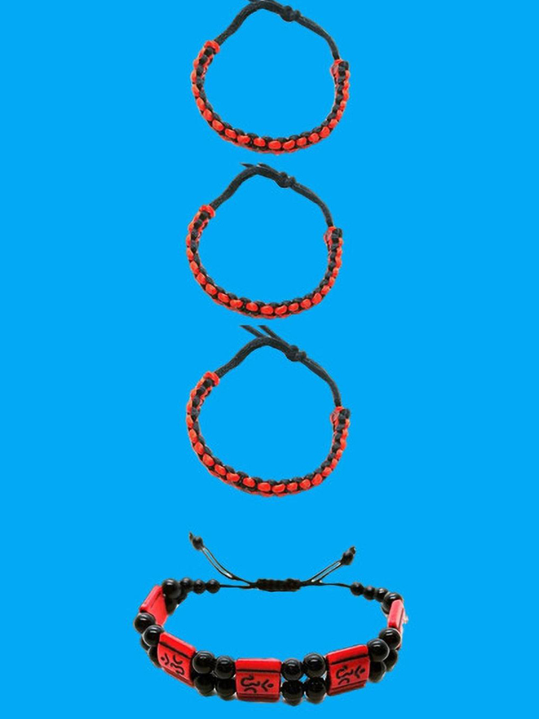 Dynamic Retail Global Men's Wraparound Bracelet Pack of 4