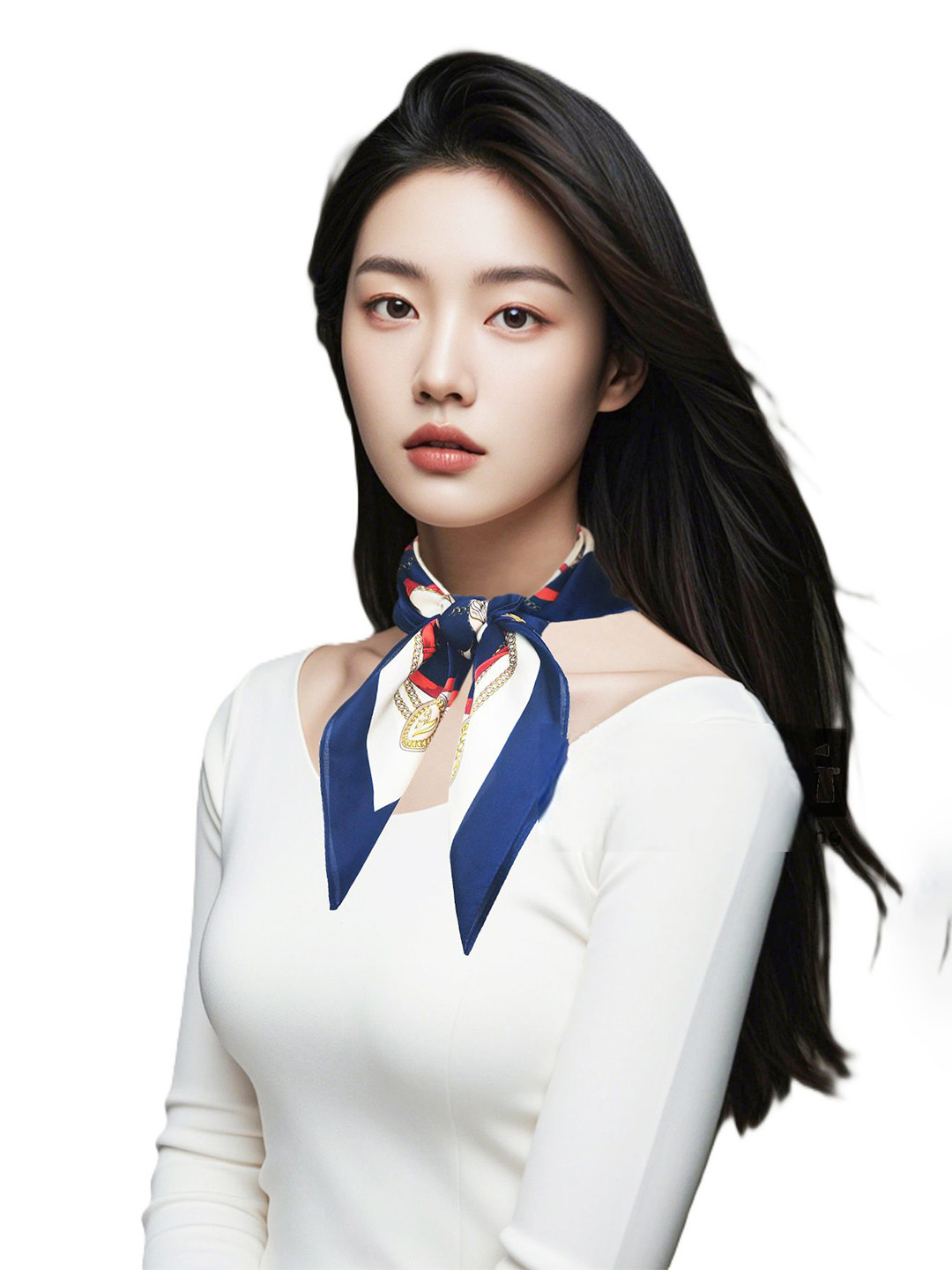 Alexvyan Women Blue Satin Silk Square Scarf