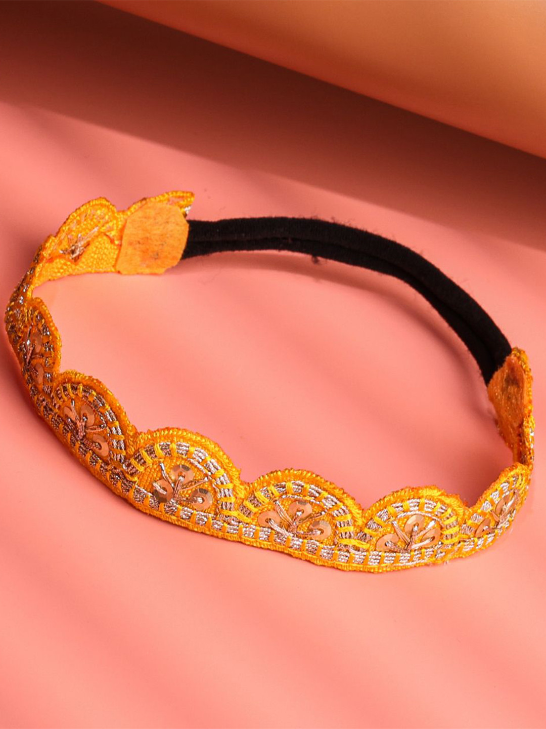 Choko Girls Embroidered Head Band with Metallic Shimmer Edging For Stylish Hairband