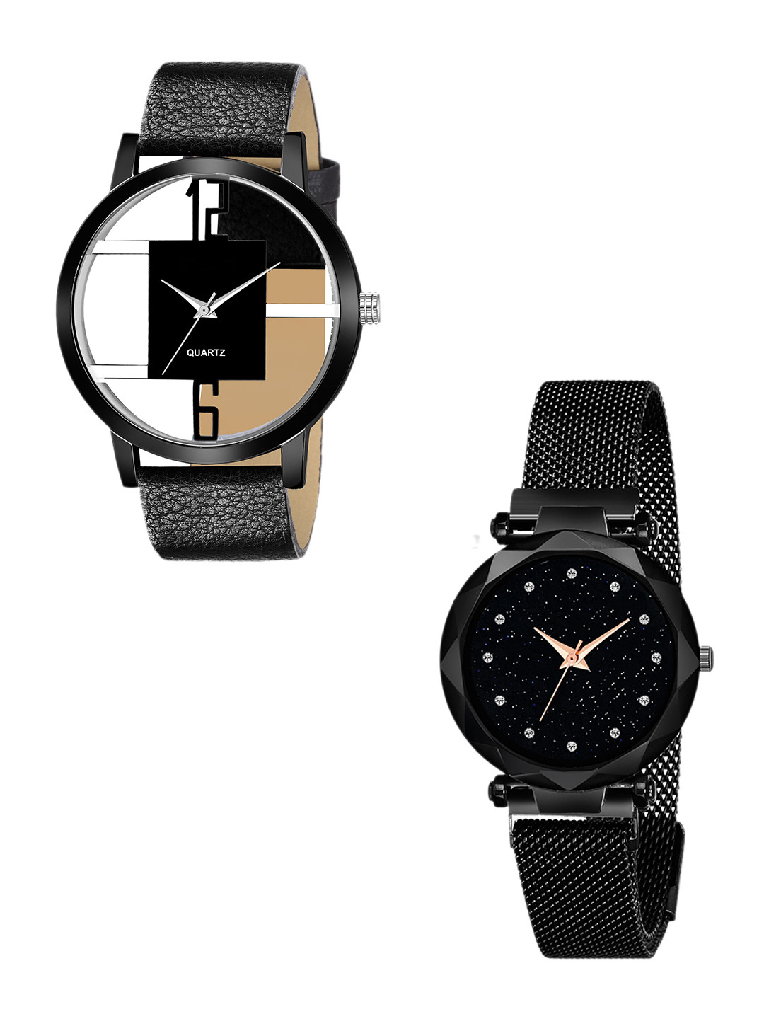 Gopal Shopcart Unisex  Analogue Watch GR_1050_6to12_openblack_379_Black_12