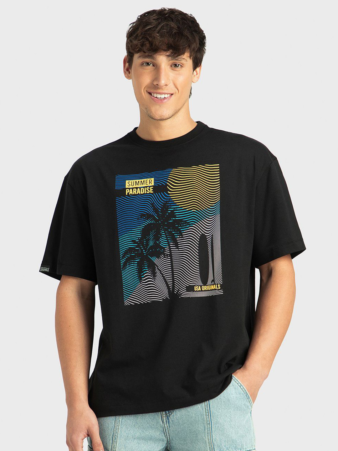 Jockey Super Combed Cotton Rich Graphic Printed Oversized T-Shirt - US81