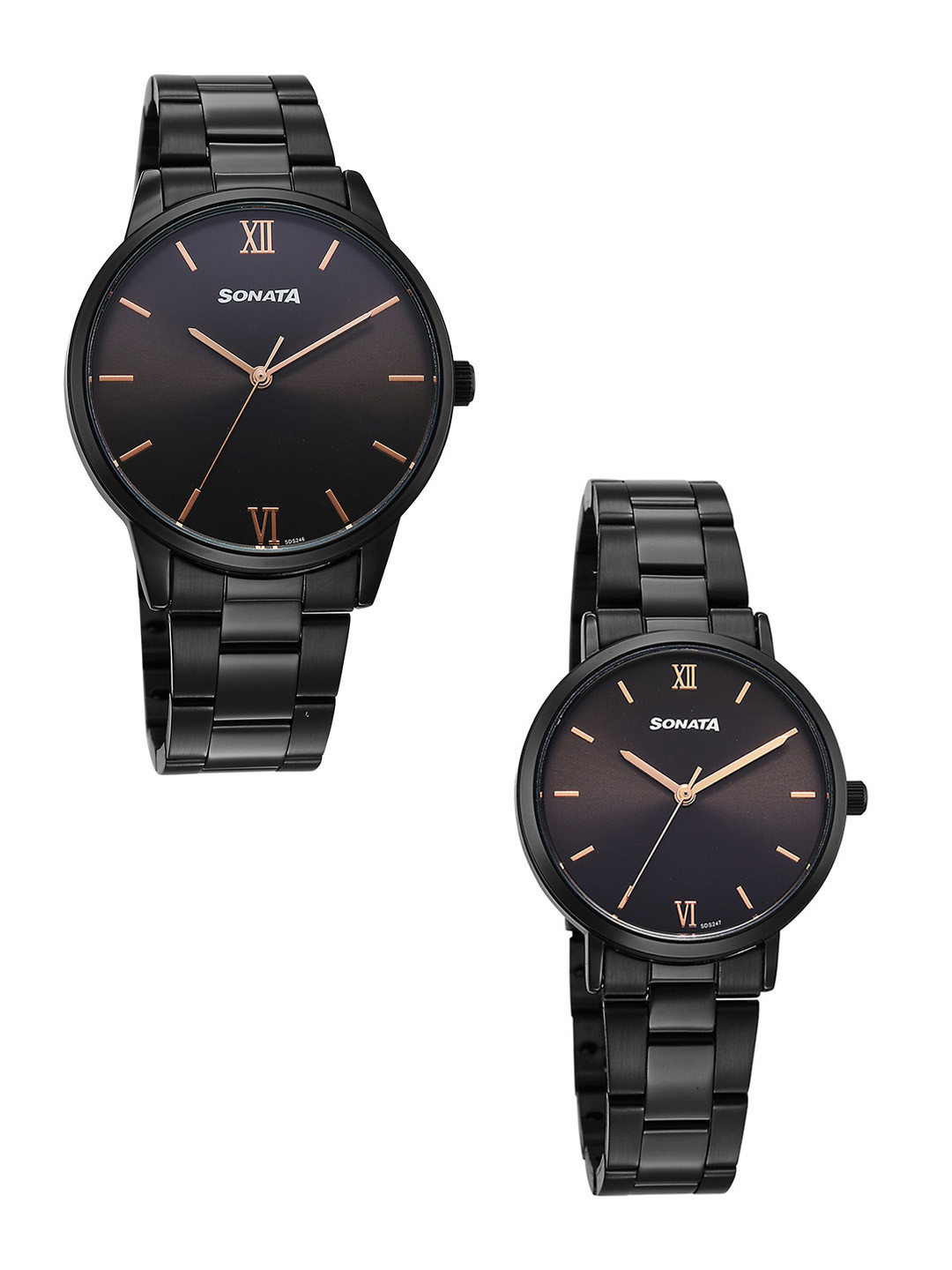 Sonata Perfect Pairs Quartz Round Dial Men's and Women's Pairs Watch - 7718287071NM01