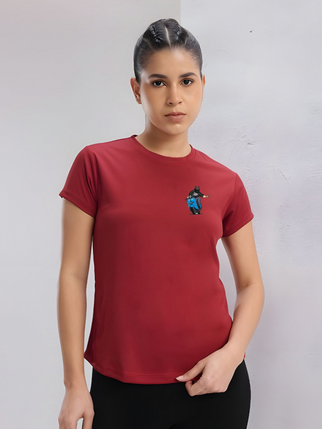 TRENDSATTIRE Women Solid Maroon T-shirt
