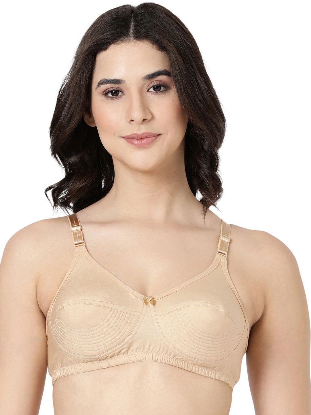 BLOSSOM Women Woven Cotton Seamed Full Support Non Padded Non Wired Uplift Everyday Bra