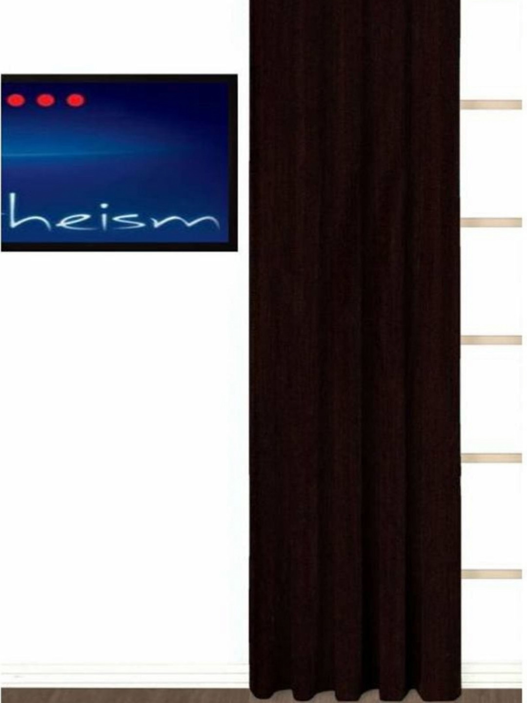 BELLA TRUE Brown Black Out Long Door Curtain