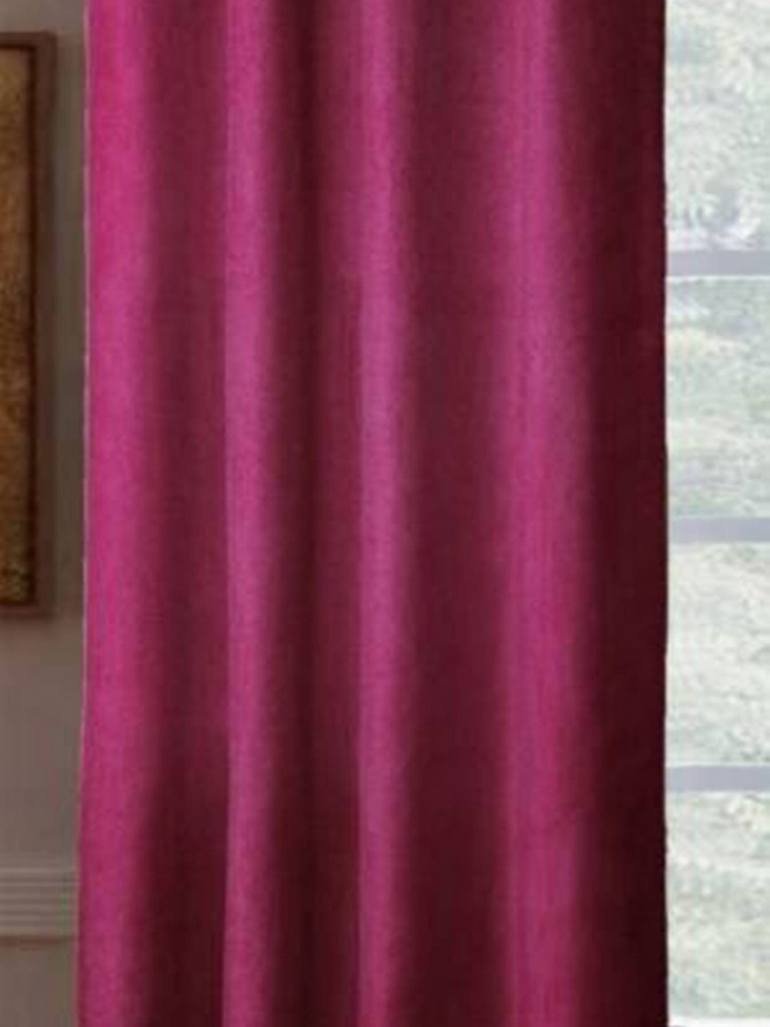 BELLA TRUE Pink Ripple Fold Window Curtain