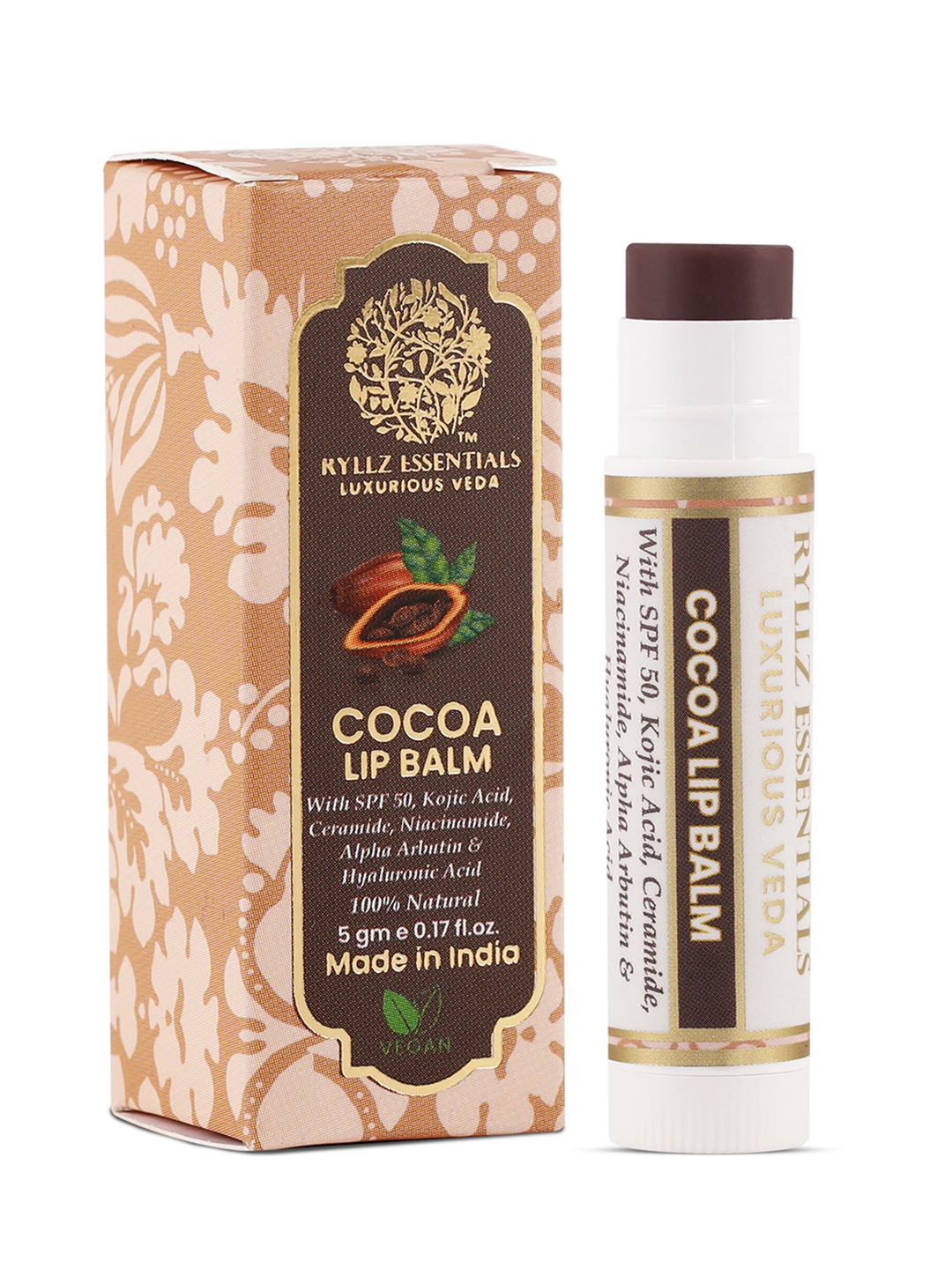 RYLLZ ESSENTIALS Cocoa Lip Balm With SPF 50 PA+++ - 5 g