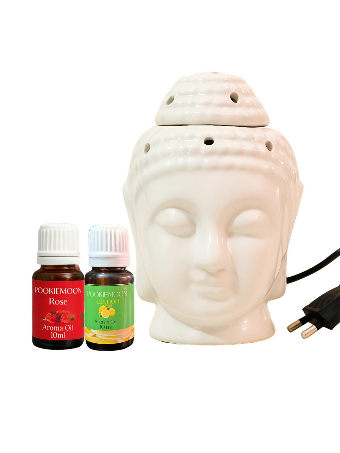 Pookiemoon Buddha Shaped With Lemon and Rose Oils Aroma Oil Diffuser - 10ml Each