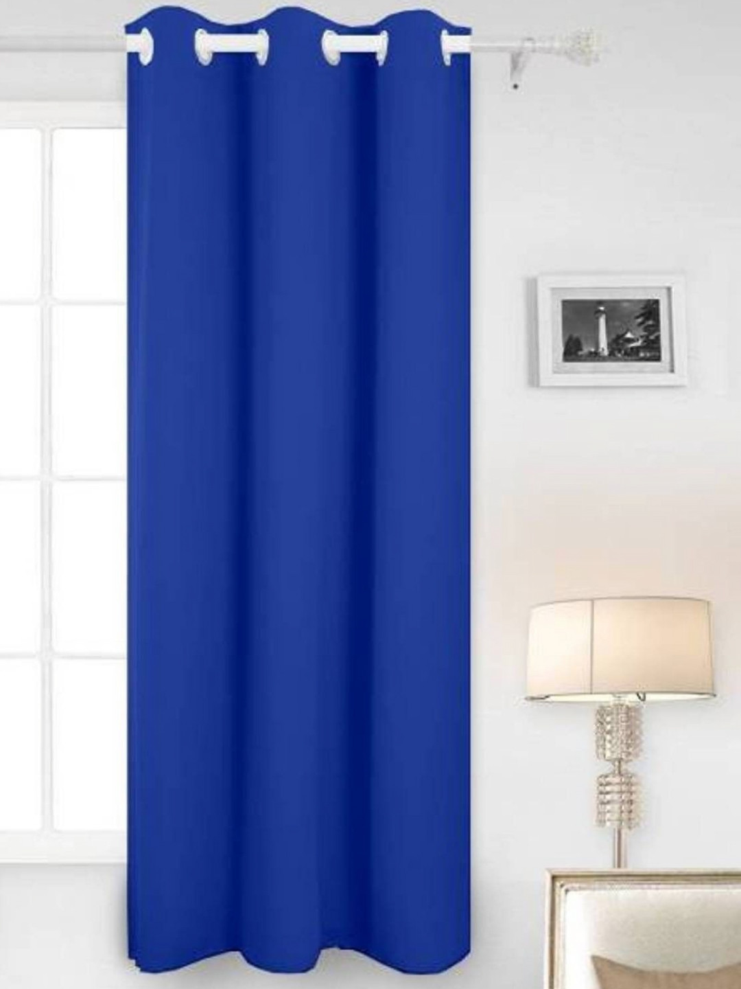BELLA TRUE Blue Ripple Fold Long Door Curtains