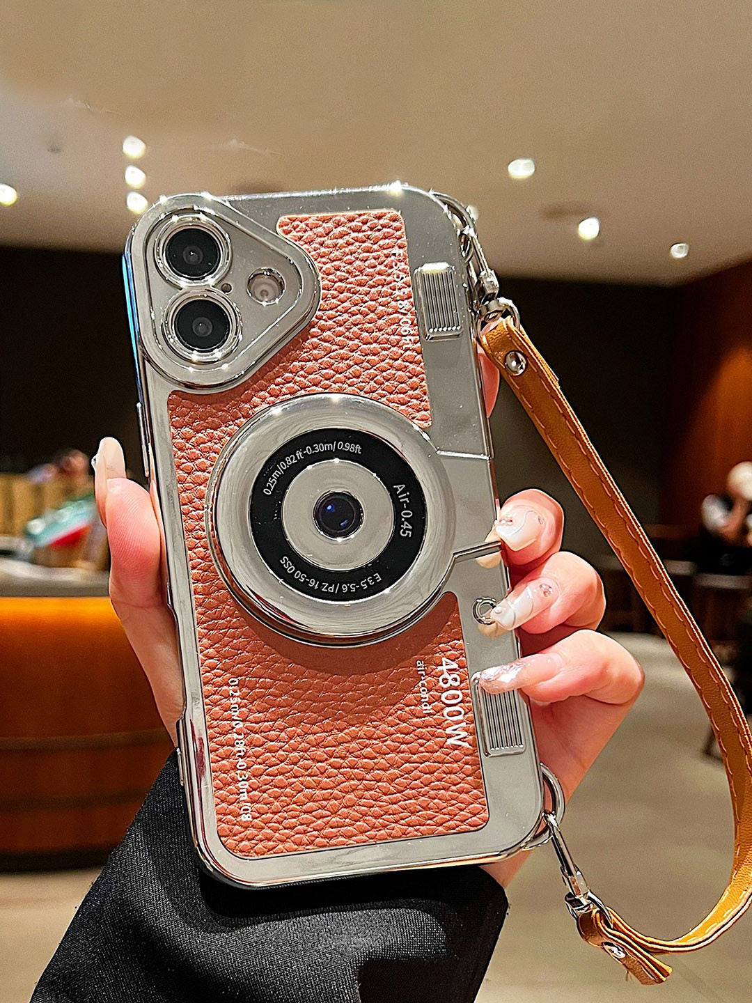 Luxury Kase Textured 3D Lens Design iPhone 16 Retro Vintage Camera Style Back Case