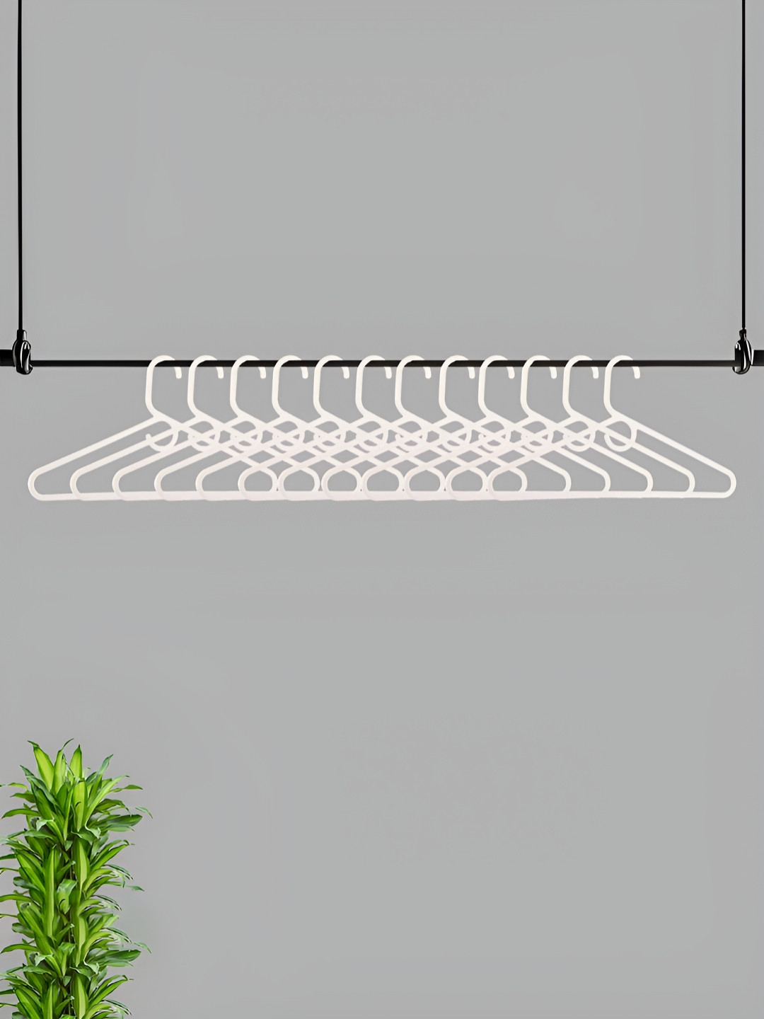 Aura White 12 Pieces American Style Multi-Purpose Clothes Hangers