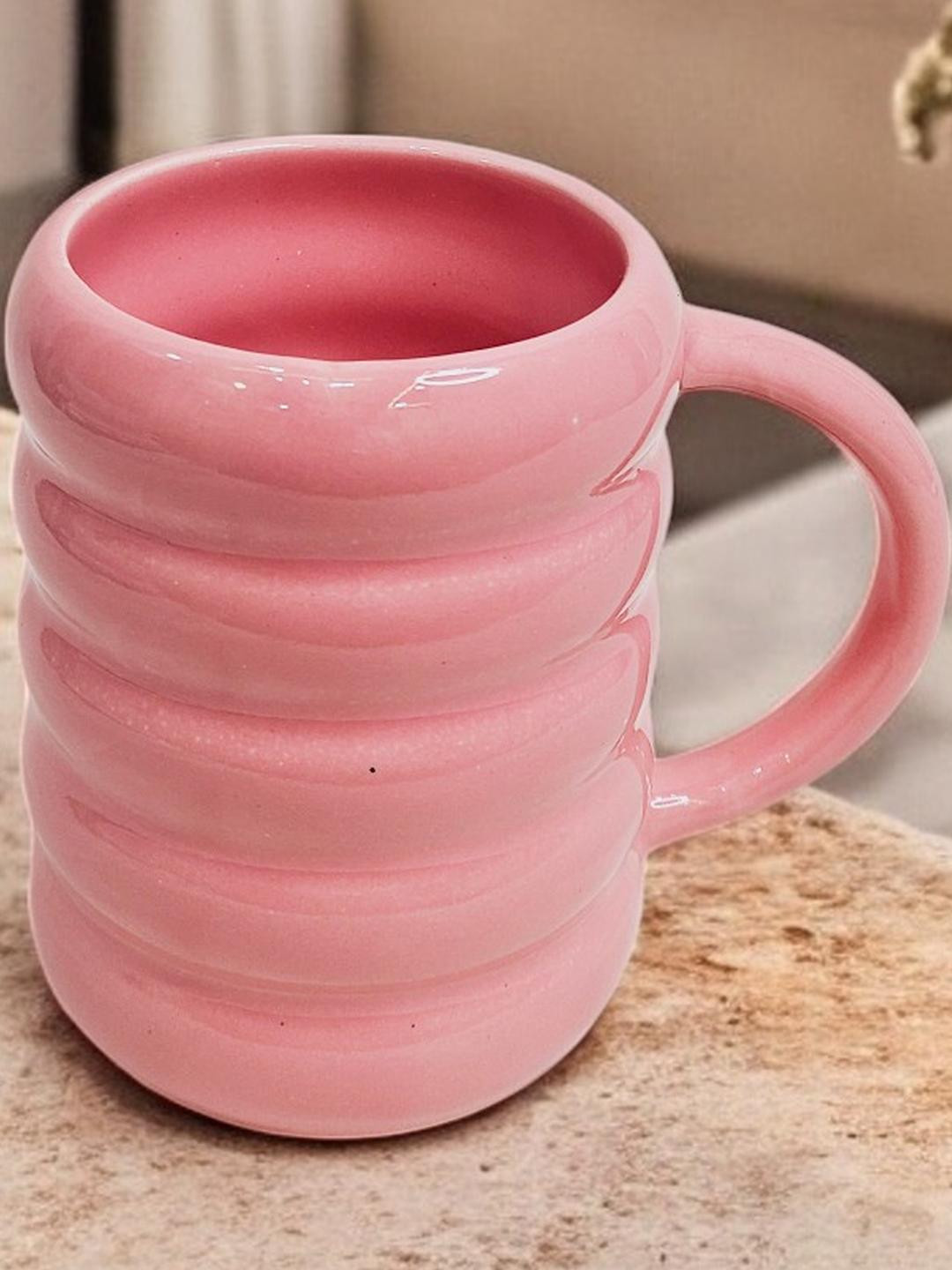 Ceramic Rippled Design with Five Tire Pink
