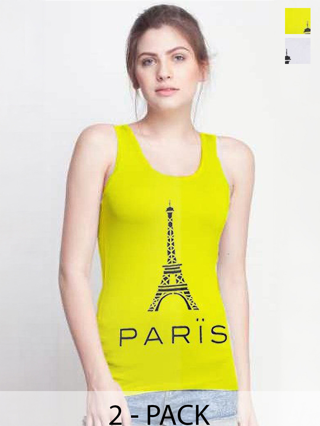 Young Urban Women Pack Of 2 Graphic Print Scoop Neck Tank Top