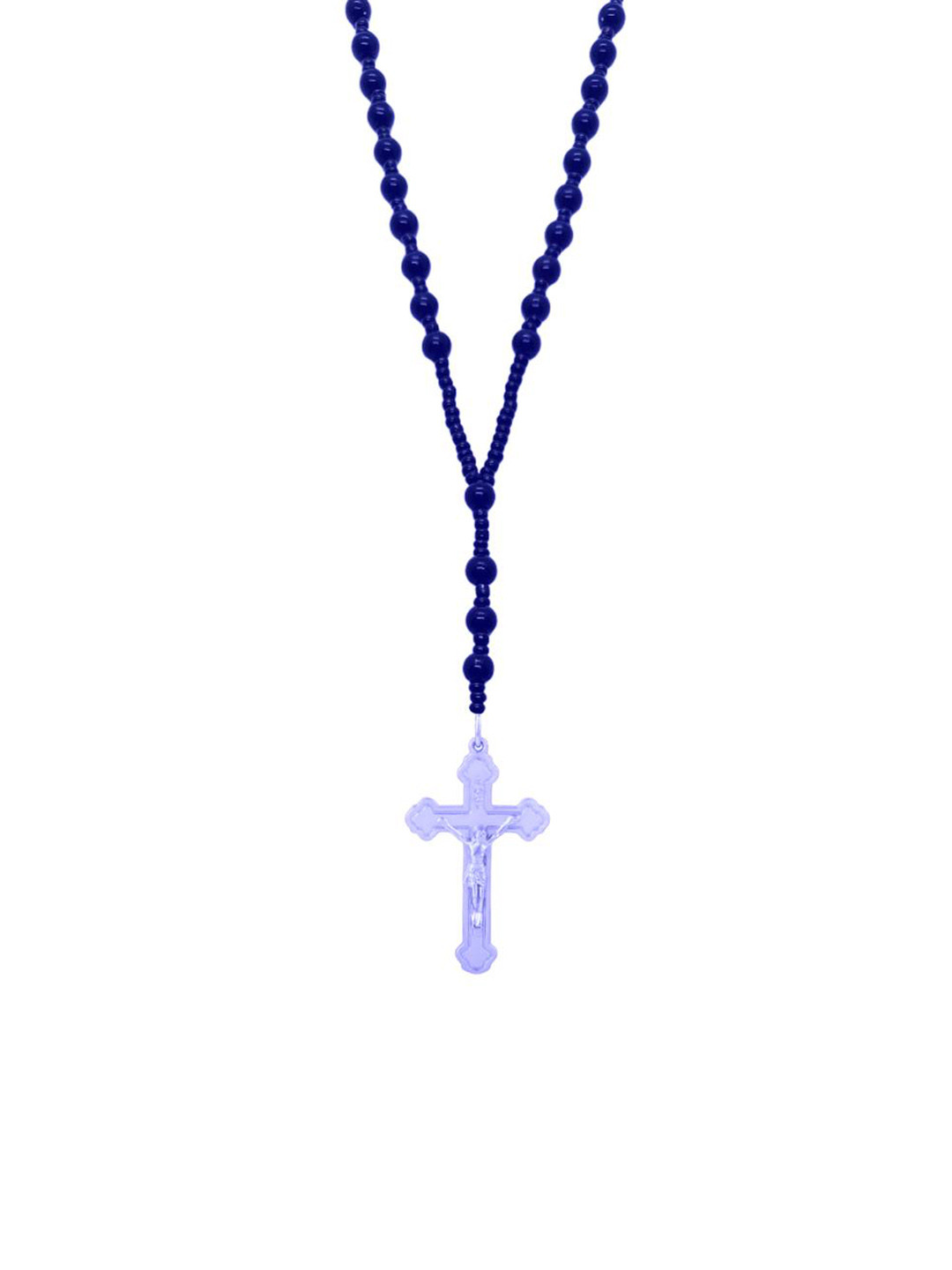 Dynamic Retail Global Beaded Rosary with Stainless Steel Pendant