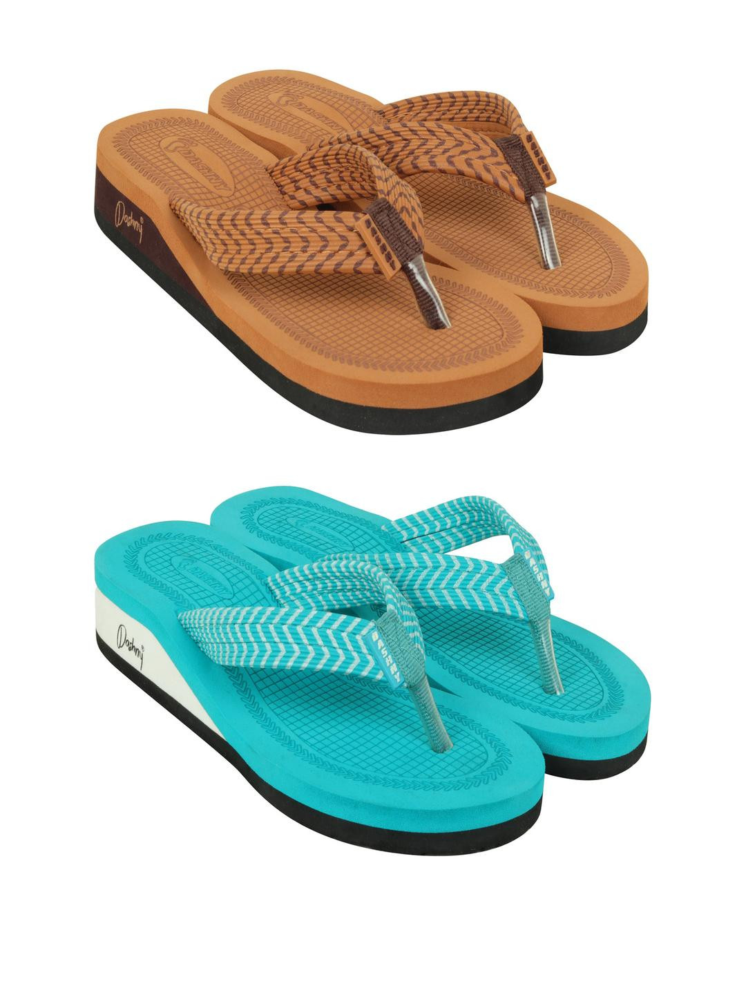 DASHNY Women Ortho Care Extra Soft Heel Flip-Flops - Pack Of 2