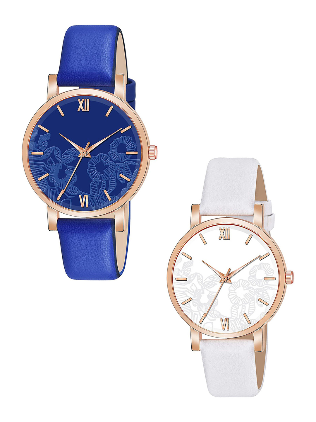 Gopal Shopcart Unisex Pack Of 2 Analogue Watch C36RG BLU WH R1 L