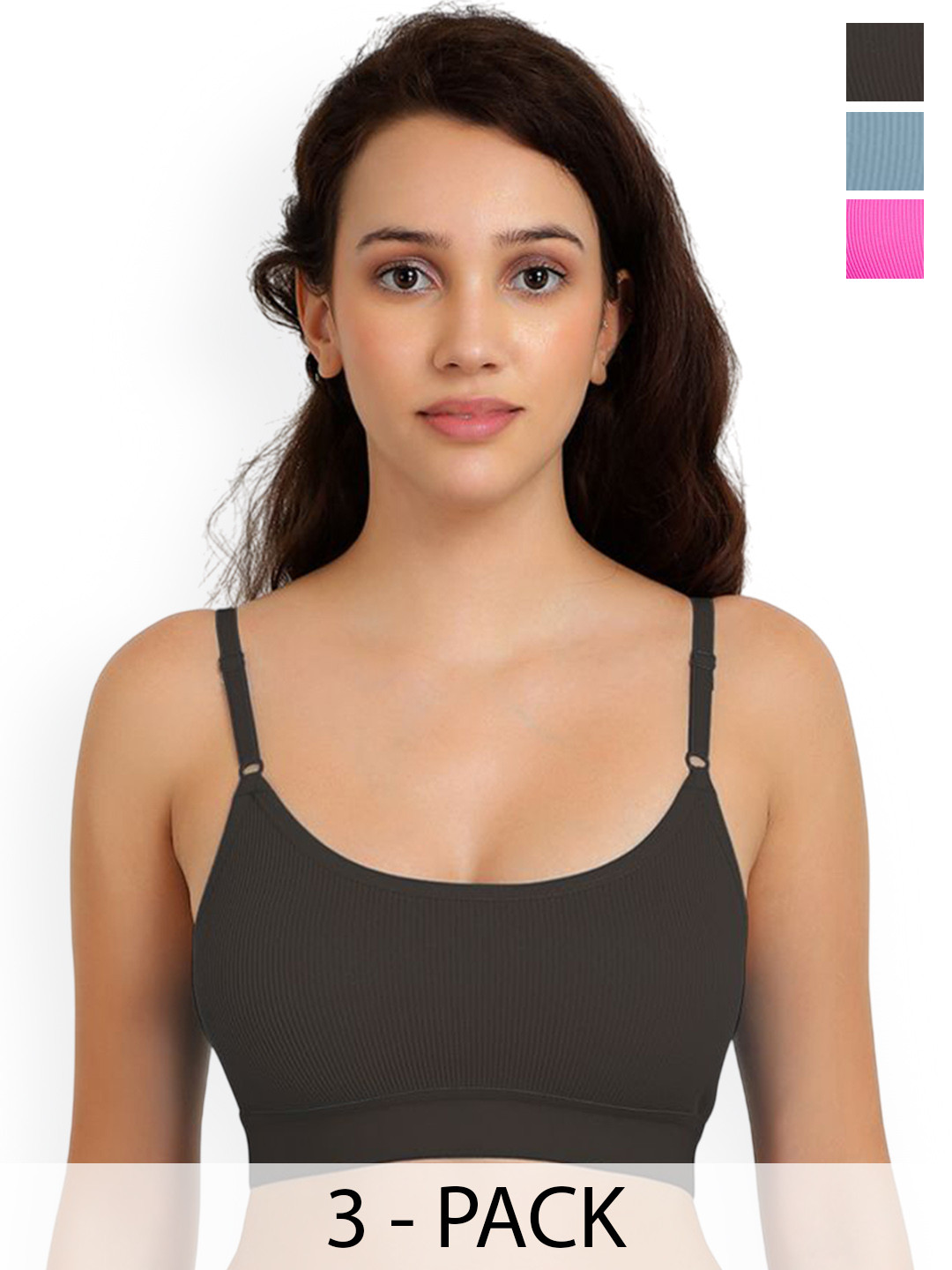 Samvar Pack Of 3 Cotton Mid-Rise Lingerie Sets Goma Set_B,Bl,P