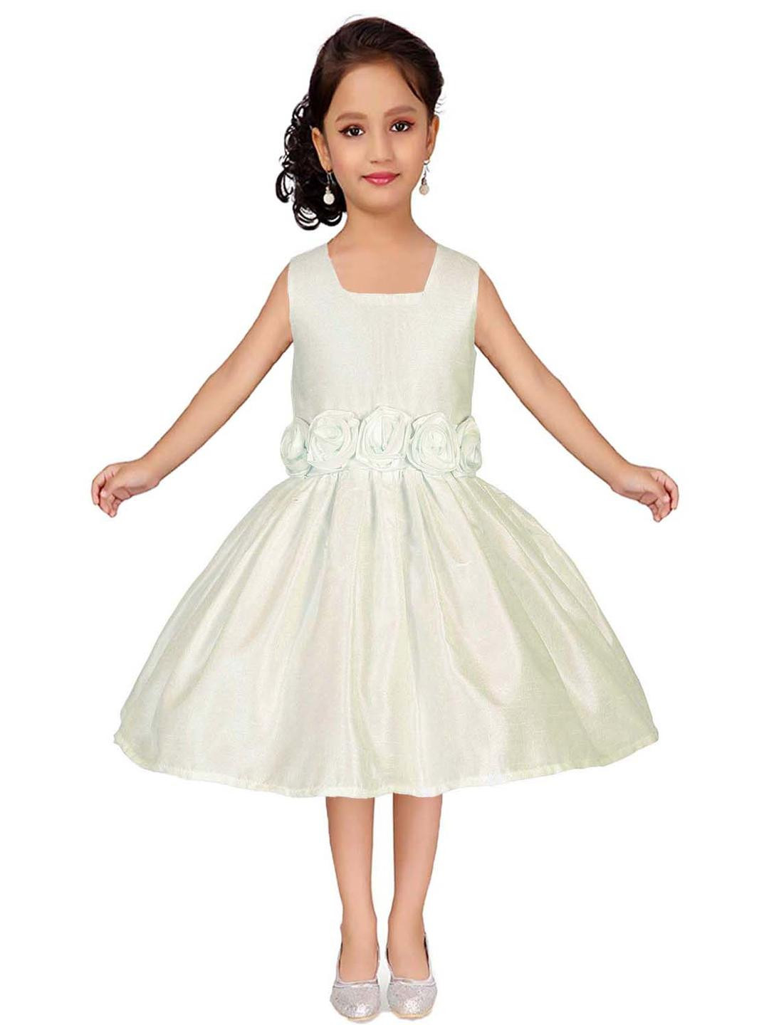 Shahina Fashion Girls Knee Length Satin Dress