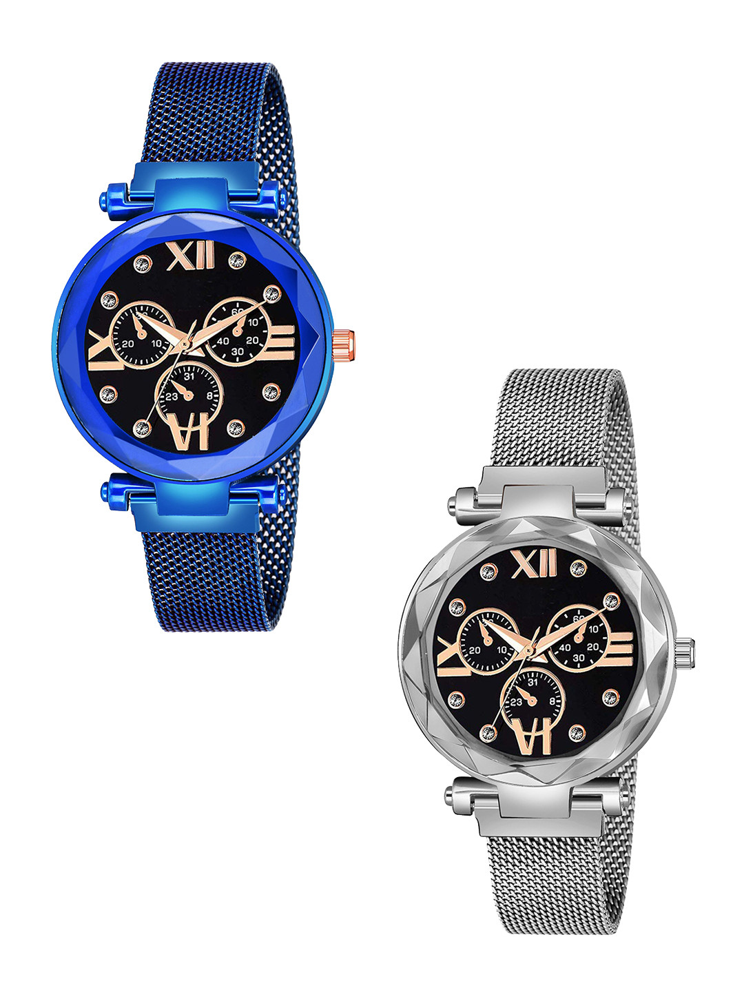 Gopal Shopcart Unisex Set Of 2 Embellished Analogue Watches