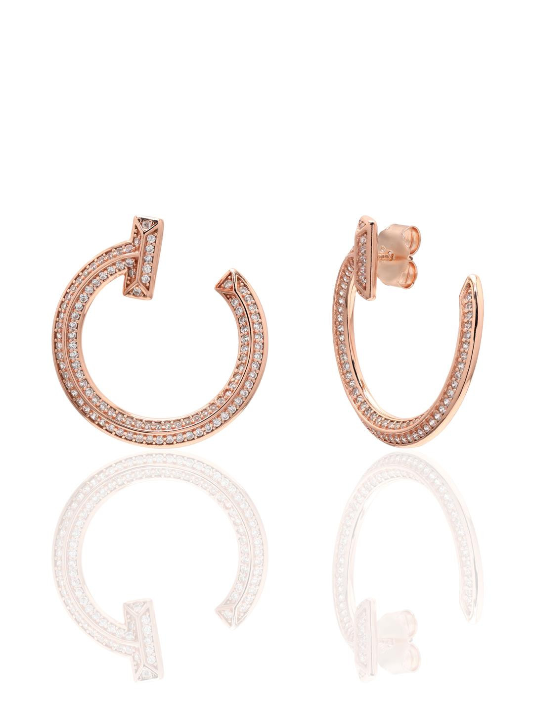Rose Gold Cindy Half Hoops on Pure 925 Silver