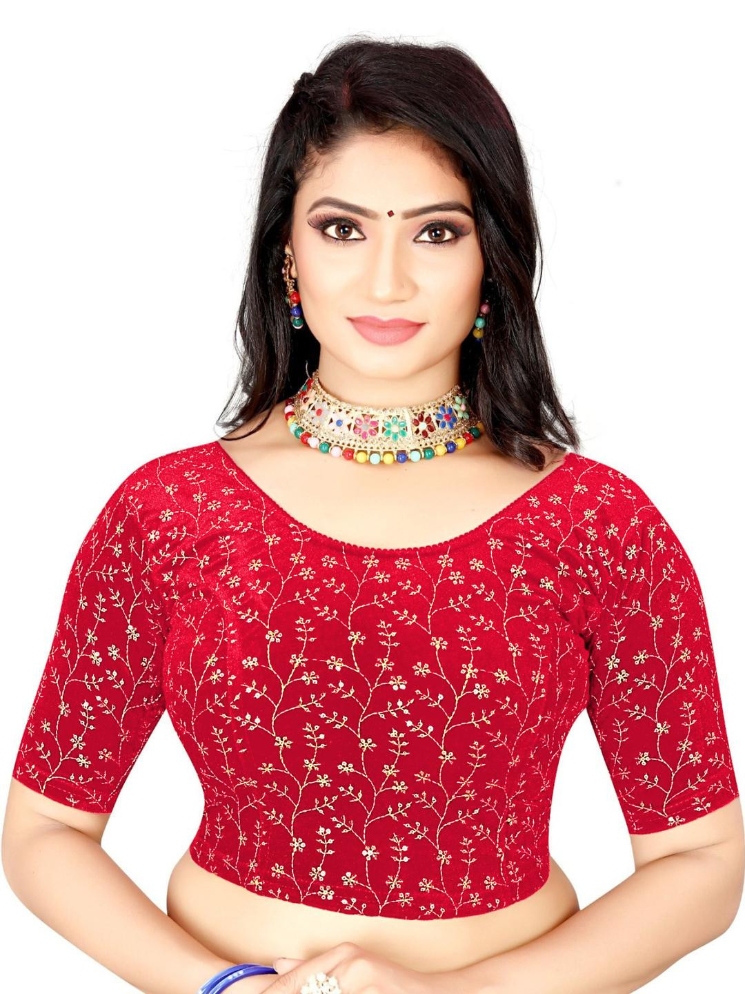 PU Fashion Round Neck Women Blouse