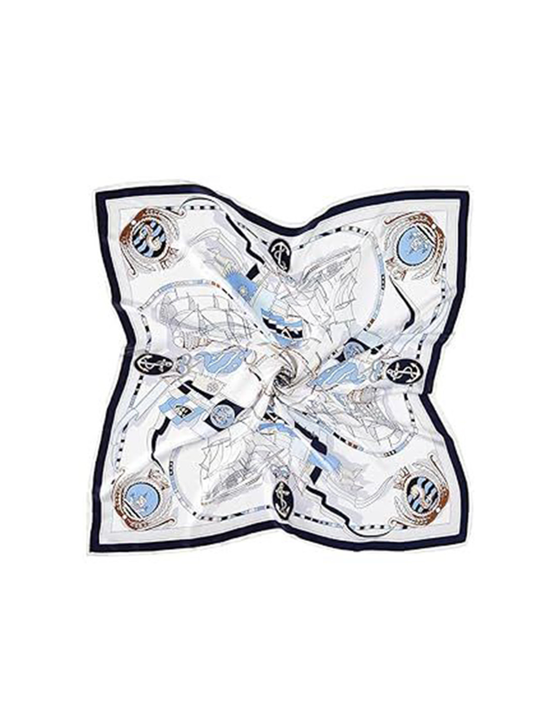 Alexvyan Women Blue Satin Silk Square Scarf
