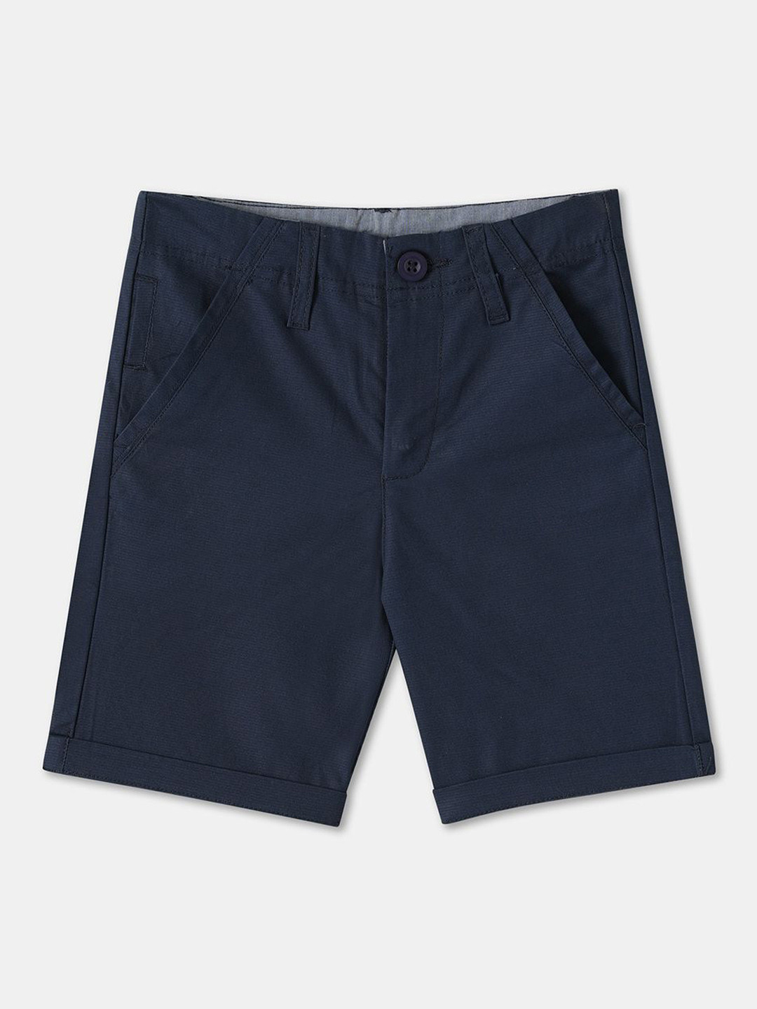 R&B Boys Solid Navy Blue Causal Shorts