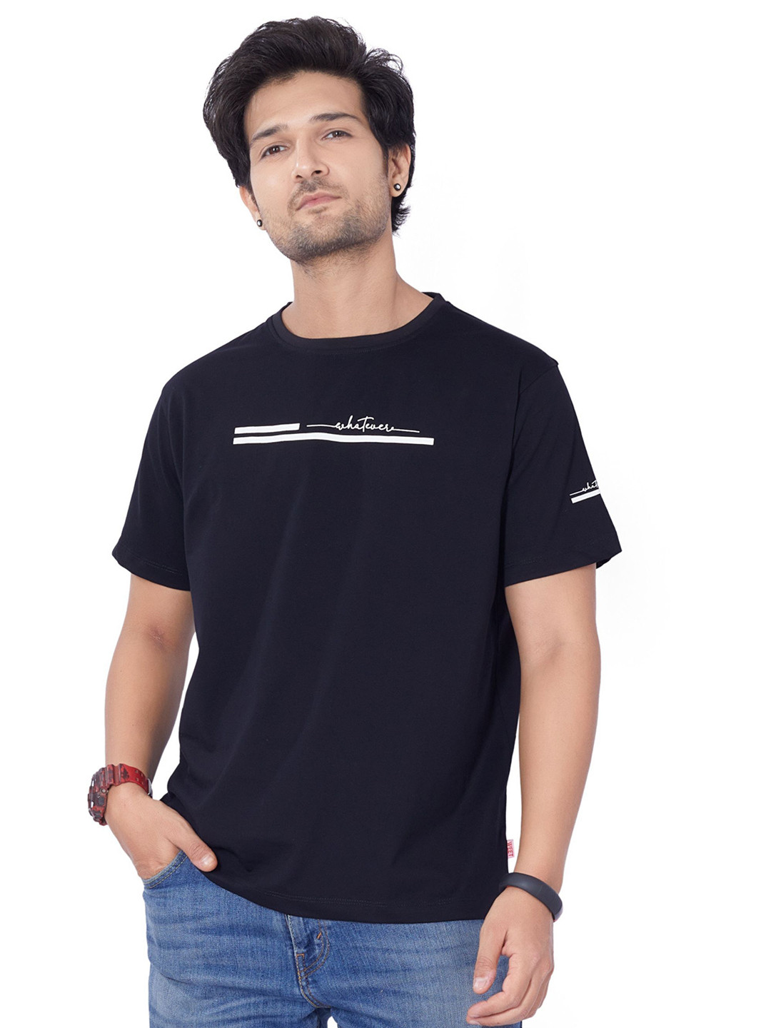 WEET Men Graphic Printed Round Neck Cotton T-shirt