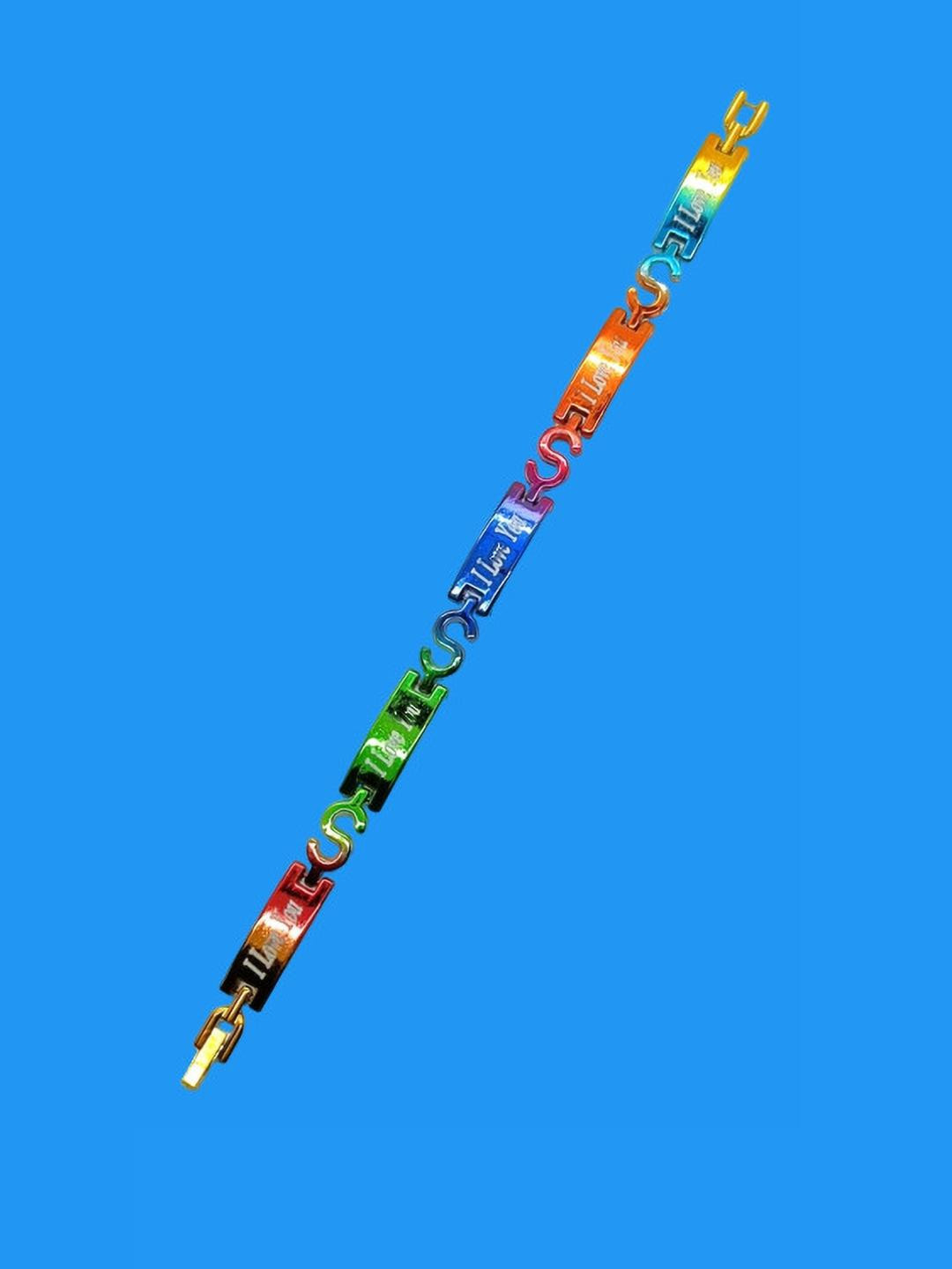 Dynamic Retail Global Men's Multi-Coloured Link Bracelet
