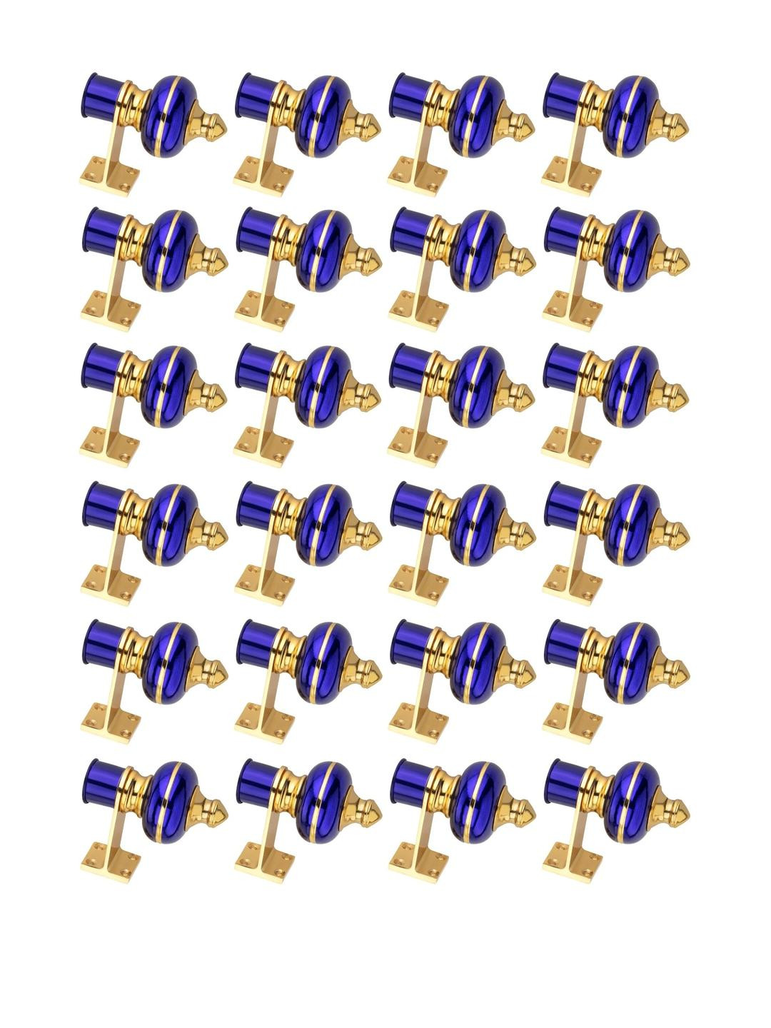 Ghazian Blue Curtain Knobs, Rod Rail Bracket Metal (Pack of 24)