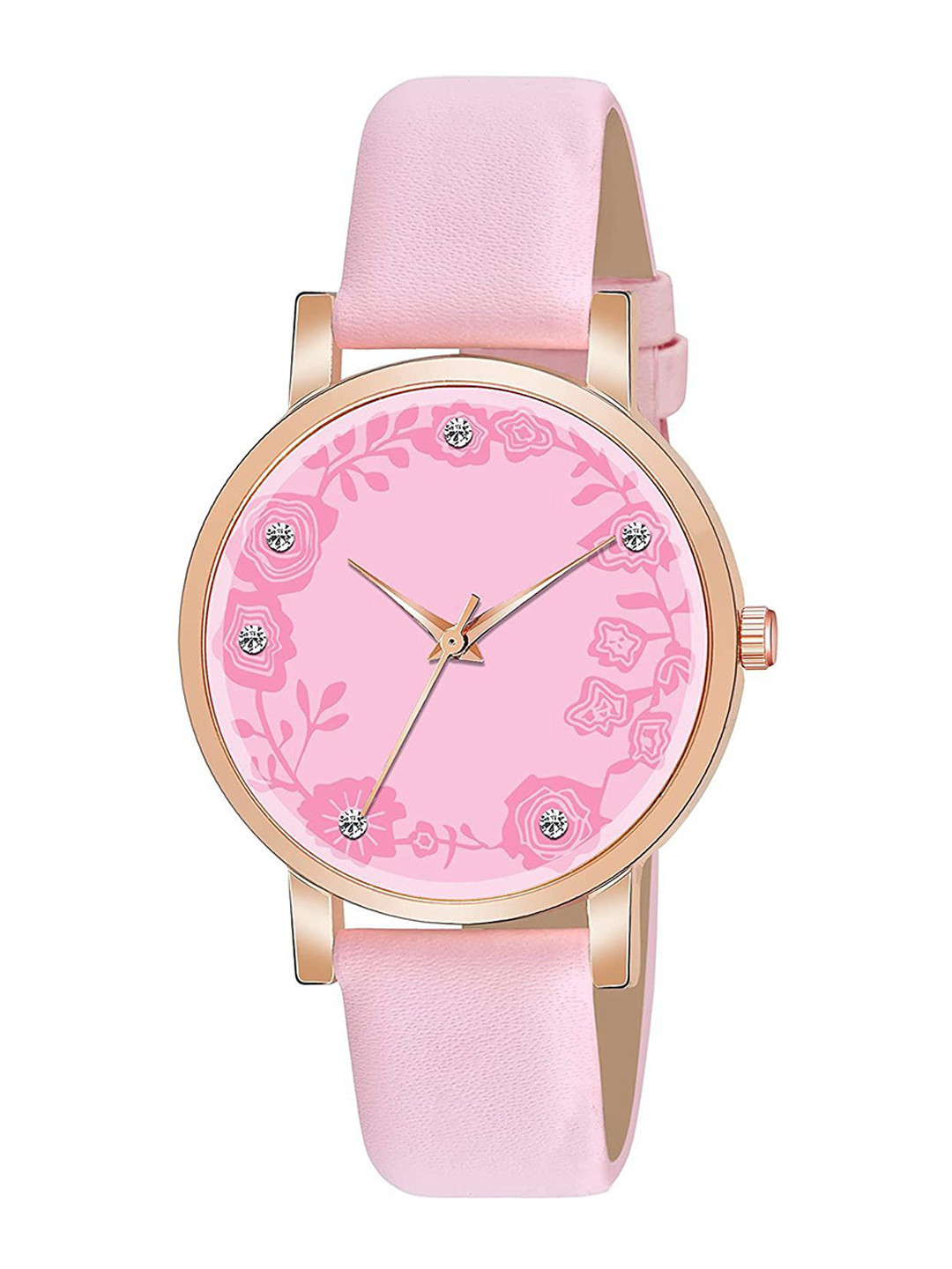 Gopal Shopcart Women Embellished Dial & Straps Analogue Watch C36RG PINK R2 Leather