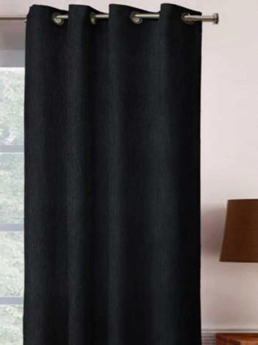 BELLA TRUE Black 1 Piece Black Out Window Curtain