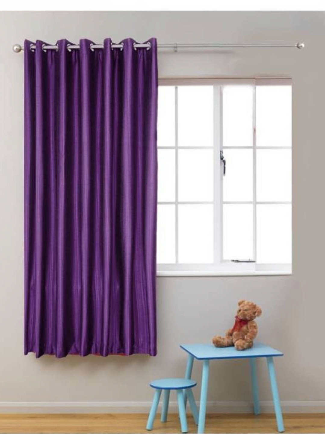 BELLA TRUE Purple Ripple Fold Window Curtain