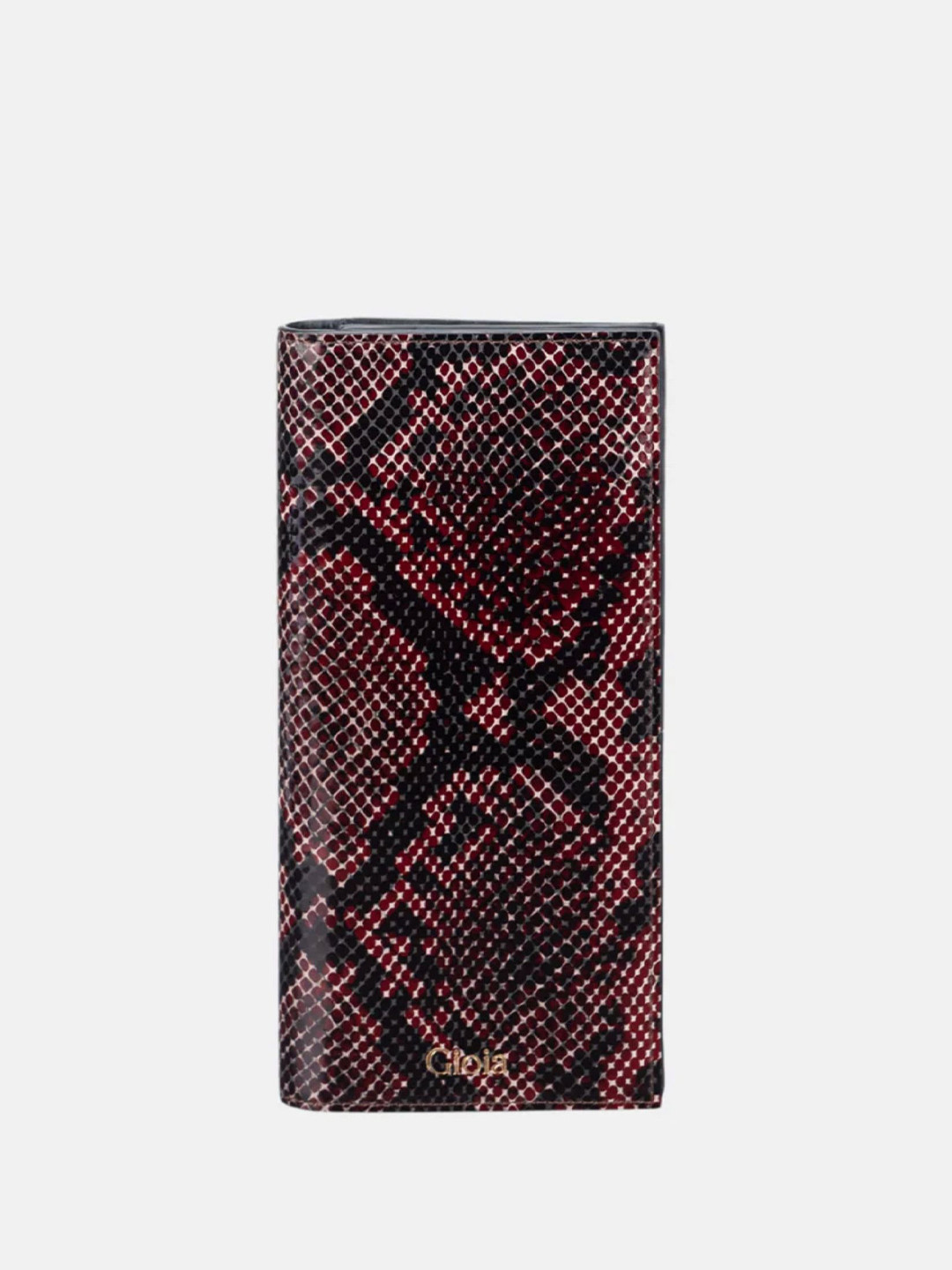 GIOIA Women Brown Leather Faux Python Slim Wallet