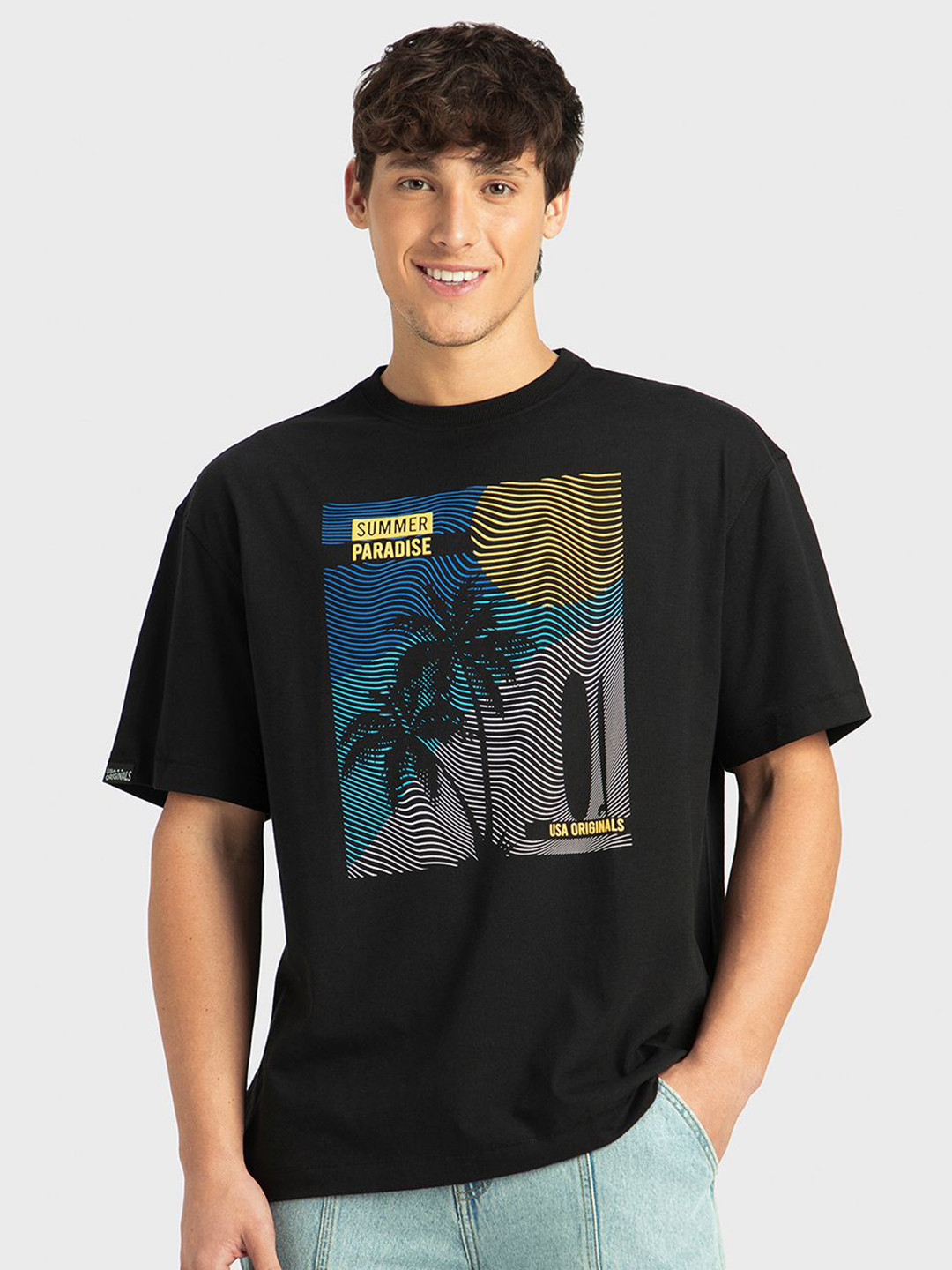 Jockey Super Combed Cotton Rich Graphic Printed Oversized T-Shirt - US81