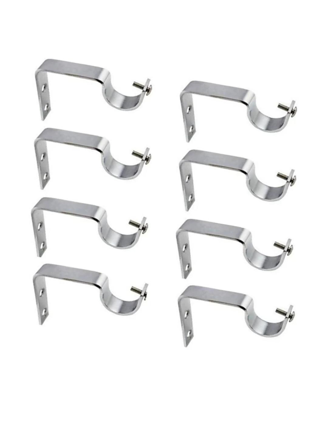 Ghazian Silver Curtain Knobs, Rod Rail Bracket Metal ()