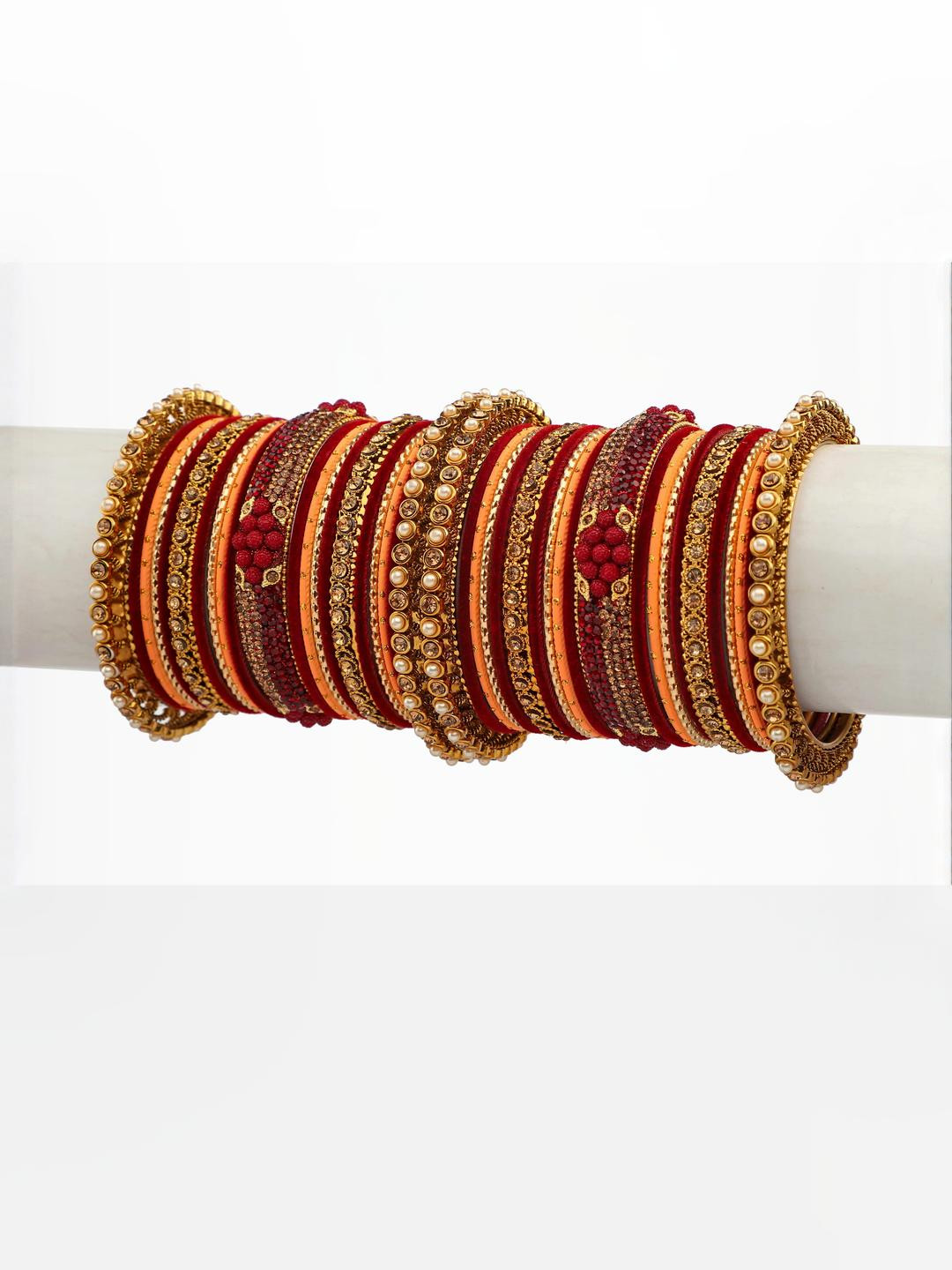 Amika Set of 42 Glossy Metal Bangles