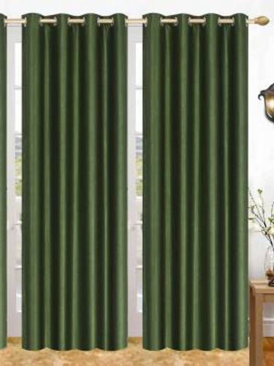 BELLA TRUE Green 4 Pieces Window Curtains