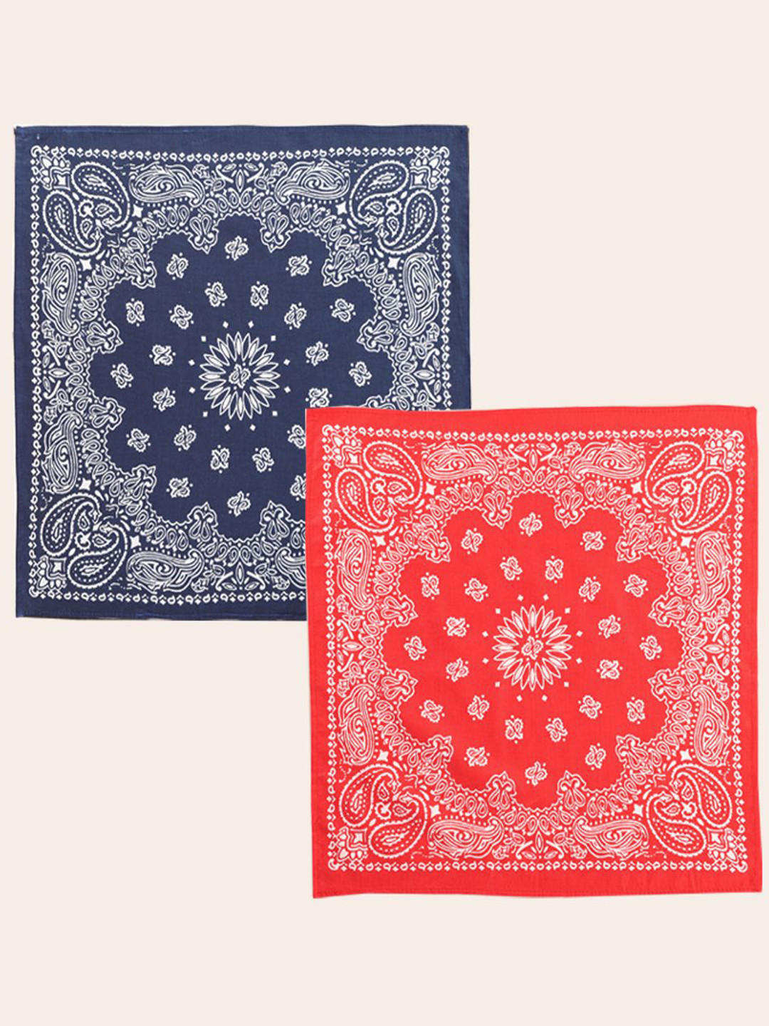 Ravaiyaa Unisex Pack Of 2 Mandala Paisley Printed Pure Cotton Bandana