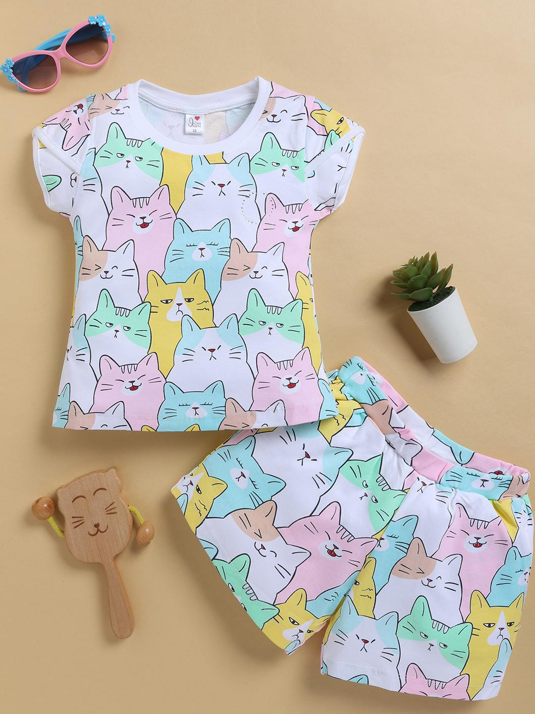 I LOVE MOM Girls Multi Clothing Set