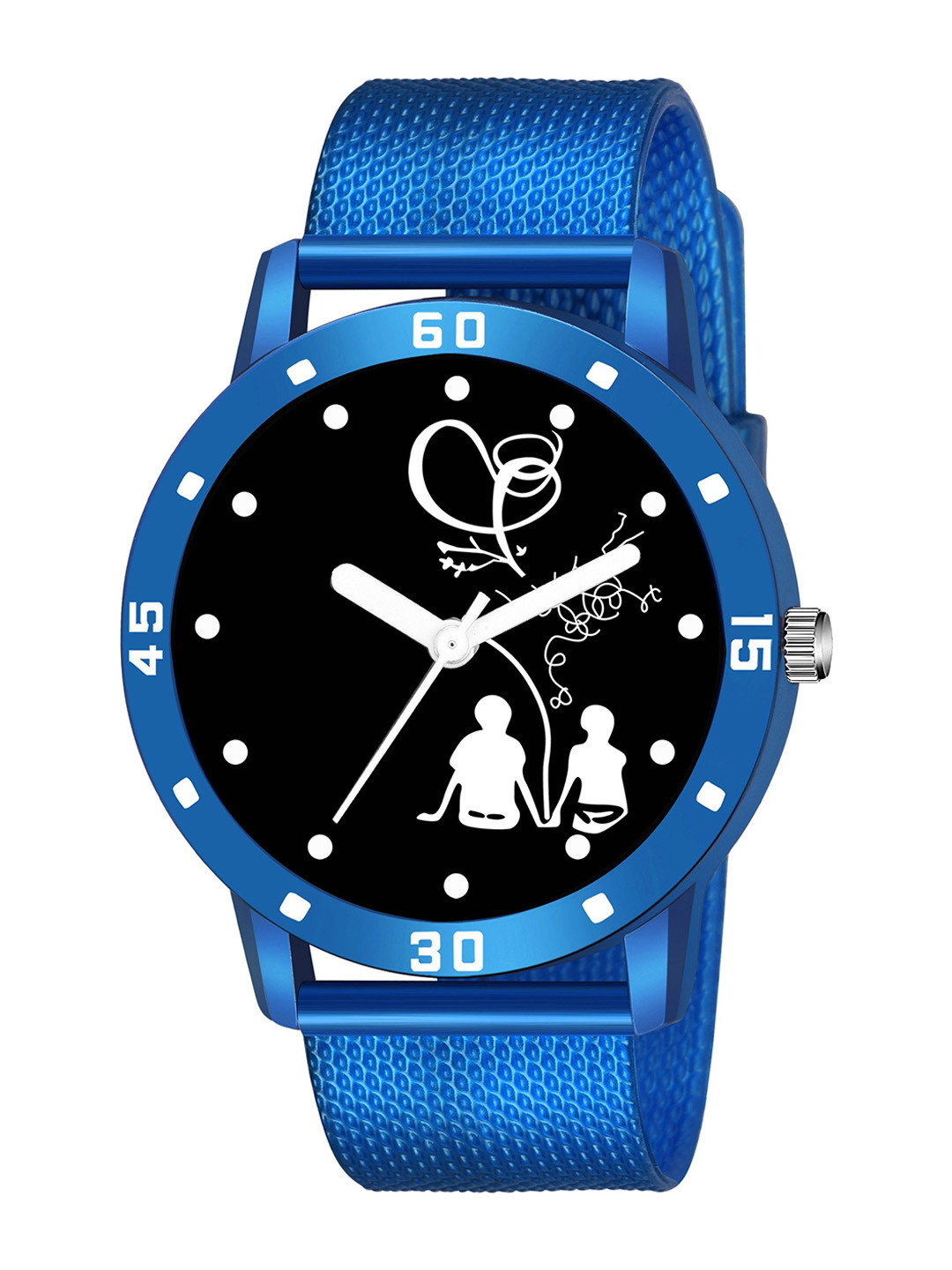 Gopal Shopcart Unisex Textured Straps Analogue Watch Bethu Blue Aeviyo Case S