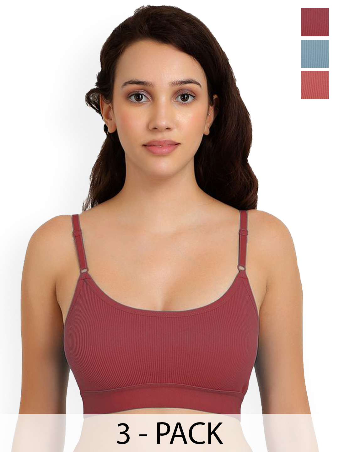 Samvar Pack Of 3 Non-Padded Lingerie Set  Goma Set_M,B,O