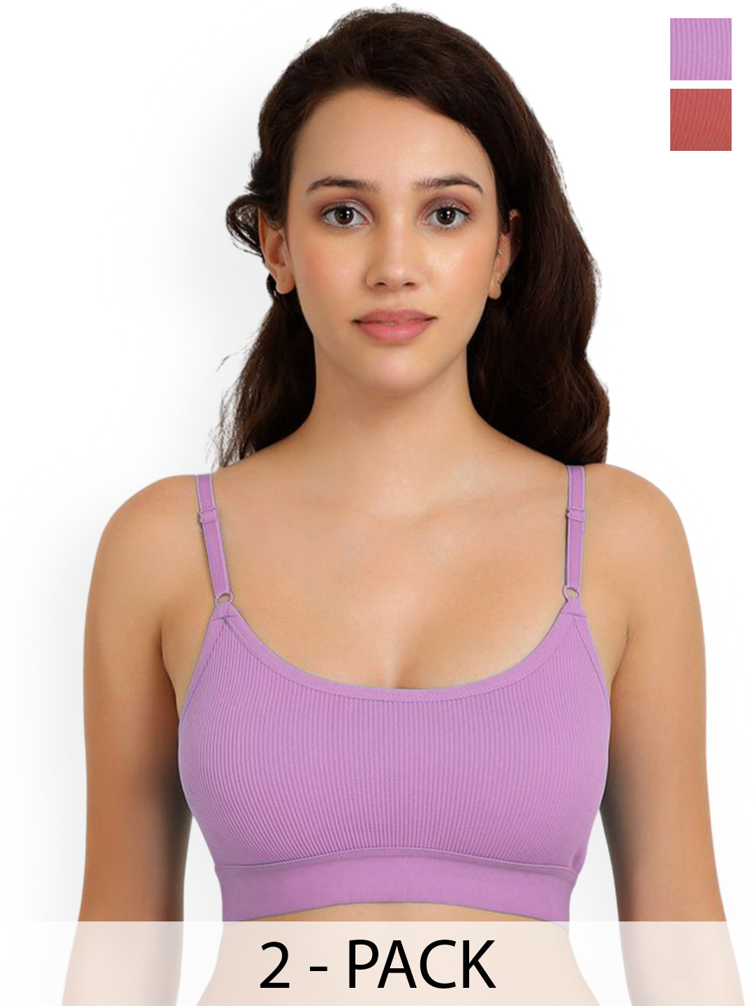 Samvar Pack Of 2 Pure Cotton Non-Padded Lingerie Set B_Goma Set_Pu,O