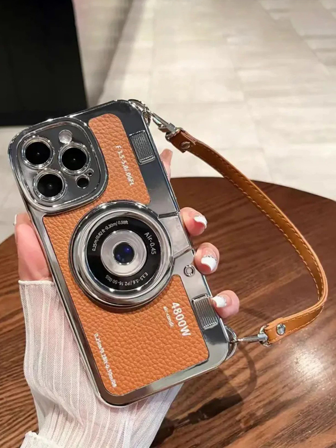 Luxury Kase Textured 3D Lens Design iPhone 16 Pro Retro Vintage Camera Style Back Case