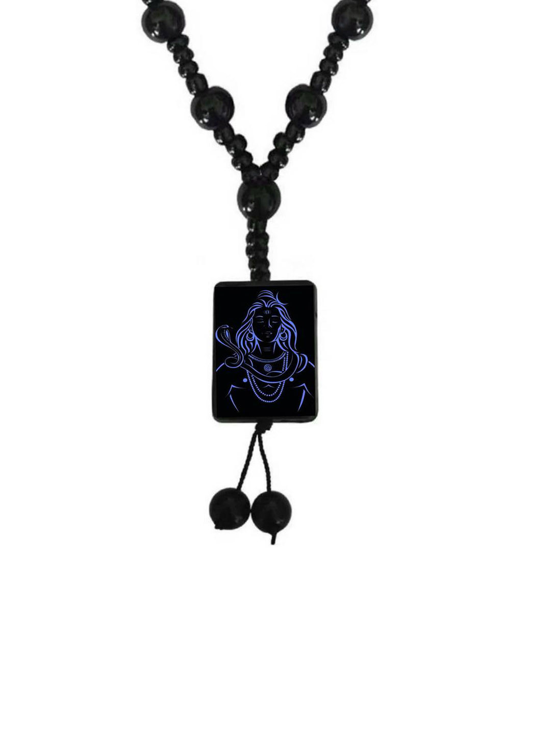 Dynamic Retail Global Men's Black Beads Necklace With Pendant